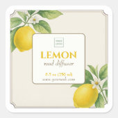 Elegante citrus-reeddiffusersticker vierkante sticker (Voorkant)