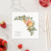Elegante citrusboomgaard | Boho botanisch monogram Servet (Insitu)