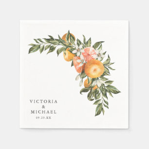 Elegante citrusboomgaard Boho botanisch monogram Servet