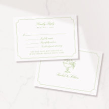 Elegante Citrusgroene Dubbel Kader Trouw RSVP Kaar