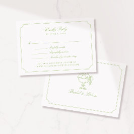 Elegante Citrusgroene Dubbel Kader Trouw RSVP Kaar Kaartje