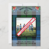 Elegante Clan Campbell Blue Tartan Family Foto Feestdagenkaart (Voorkant)