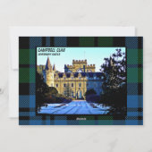 Elegante Clan Campbell Blue Tartan Family Foto Feestdagenkaart (Achterkant)