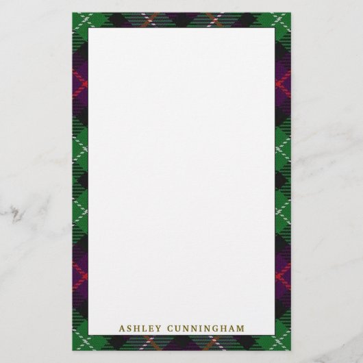 Elegante Clan Cunningham Tartan Plaid Briefpapier (Voorkant)