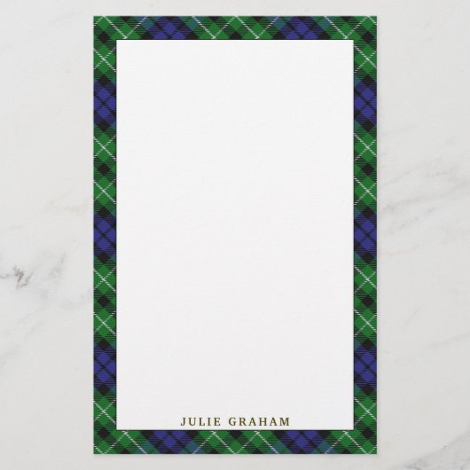Elegante Clan Graham Tartan Plaid Briefpapier (Voorkant)