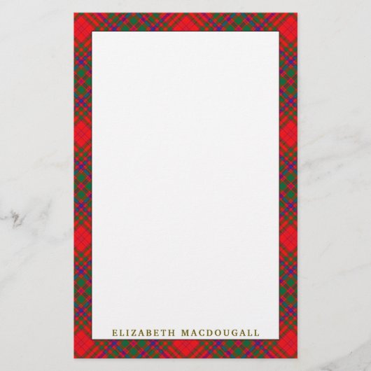 Elegante Clan MacDougall Tartan Plaid Briefpapier (Voorkant)