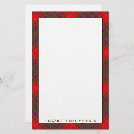 Elegante Clan MacDougall Tartan Plaid Briefpapier (Voorkant / Achterkant)