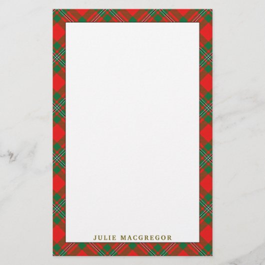 Elegante Clan MacGregor Tartan Plaid Briefpapier (Voorkant)