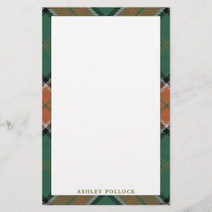 Elegante Clan Pollock Tartan Schotse ruit Briefpapier