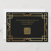 Elegante Classic Black Gold QR-code Bewaar de datu Kaart (Achterkant)