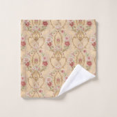 Elegante Classic Bloemen en Gouden Rococo Filigraa Bad Handdoek (Wasdoekje)