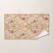 Elegante Classic Bloemen en Gouden Rococo Filigraa Bad Handdoek (Handdoek)