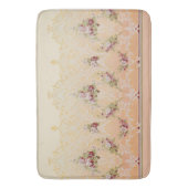 Elegante Classic Bloemen en Gouden Rococo Filigraa Badmat (Voorkant Verticaal)