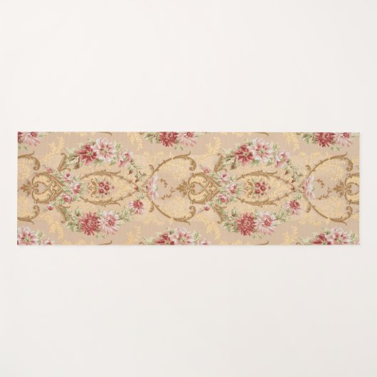 Elegante Classic Bloemen en Gouden Rococo Filigraa Yogamat (Voorkant (horizontaal))