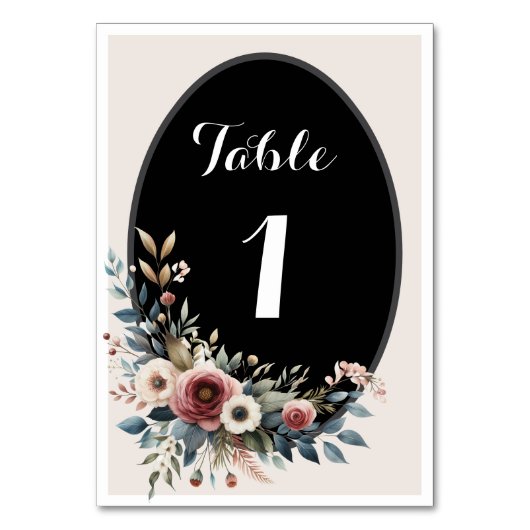 Elegante Classic Bloemen Rustieke Trouwtafel Nº 4 Kaart (Achterkant)