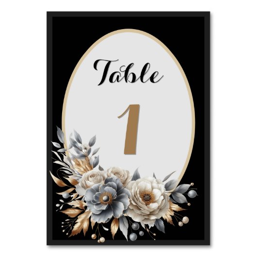 Elegante Classic Bloemen Rustieke Trouwtafel Nº 5 Kaart (Achterkant)