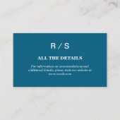 Elegante Classic Blue Monogram Enclosure Kaart (Voorkant)