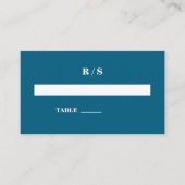 Elegante Classic Blue Monogram Place Card Plaatskaartje (Voorkant)