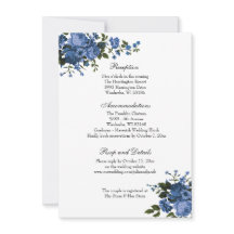 Elegante Classic Blue Rozen bruiloft receptie