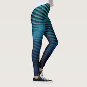 Elegante Classic Blue Waves in Waterverf Leggings (Rechts)