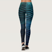 Elegante Classic Blue Waves in Waterverf Leggings (Achterkant)