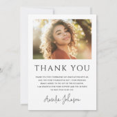 Elegante classic border afstuderen afstuderen foto bedankkaart (Achterkant)