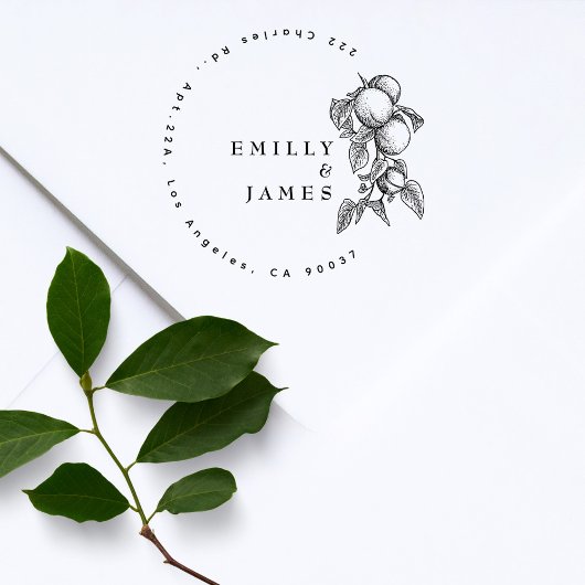 Elegante Classic Botanische Sinaasappels Paar brui Rubberstempel