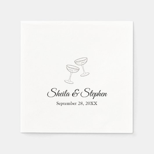 Elegante Classic  Custom Wedding Cocktail Servet (Voorkant)