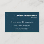 Elegante Classic Eenvoudig Donkerblauw Sparkle Gli Visitekaartje (Achterkant)