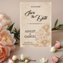 Elegante Classic Floral Rustic Wedding Save Date 1