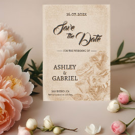 Elegante Classic Floral Rustic Wedding Save Date 1 Save The Date