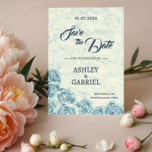 Elegante Classic Floral Rustic Wedding Save Date 2
