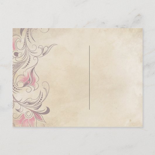 Elegante Classic  Floral Save the Date Aankondigingskaart (Achterkant)