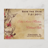 Elegante Classic  Floral Save the Date Aankondigingskaart (Voorkant)