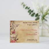 Elegante Classic  Floral Save the Date Aankondigingskaart (Staand voorkant)