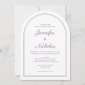 Elegante Classic Formele Franse Lila Trouwboog Kaart (Voorkant)