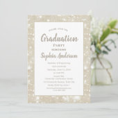 Elegante Classic Glitter Afstuderen Invitation Kaart (Staand voorkant)