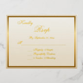 Elegante Classic Gold Script Wedding RSVP Kaart (Voorkant)