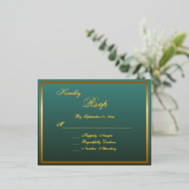 Elegante Classic Gold Script Wedding RSVP Kaart