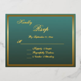 Elegante Classic Gold Script Wedding RSVP Kaart