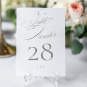 Elegante Classic Grijs op Witte Kalligrafie Trouwe Kaart