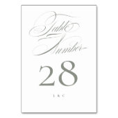 Elegante Classic Grijs op Witte Kalligrafie Trouwe Kaart (Achterkant)