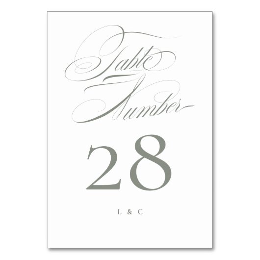 Elegante Classic Grijs op Witte Kalligrafie Trouwe Kaart (Voorkant)