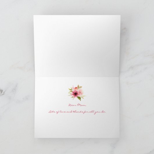 Elegante Classic Happy Moederdag Groet Kaart (Binnen)