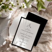 Elegante Classic Leaf Monogram bruiloft Kaart