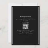 Elegante Classic Leaf Monogram QR Code Wedding Kaart (Achterkant)