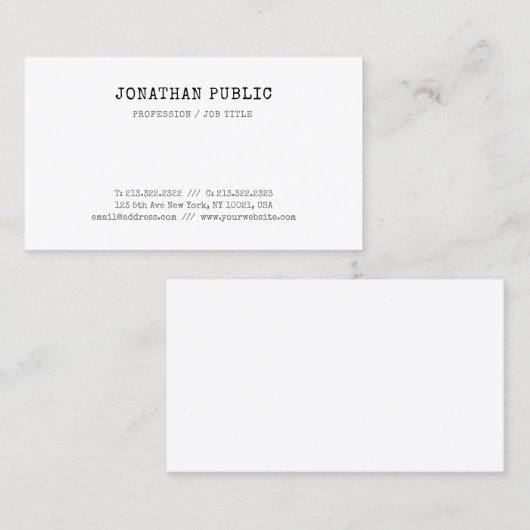 Elegante  Classic Look Elite Design Sjabloon Visitekaartje (Voorkant / Achterkant)