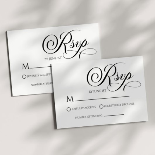 Elegante Classic Minimalistische Wedding RSVP Kaar