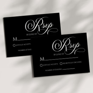 Elegante Classic Minimalistische Wedding RSVP Kaar