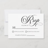 Elegante Classic Minimalistische Wedding RSVP Kaar (Voorkant)